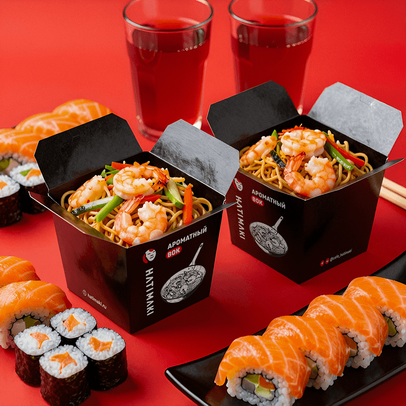 Фирменные блюда и упаковка Hatimaki